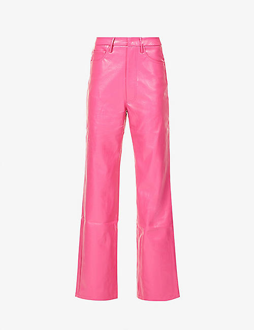ROTATE BIRGER CHRISTENSEN: Rotie wide-leg high-rise faux-leather trousers