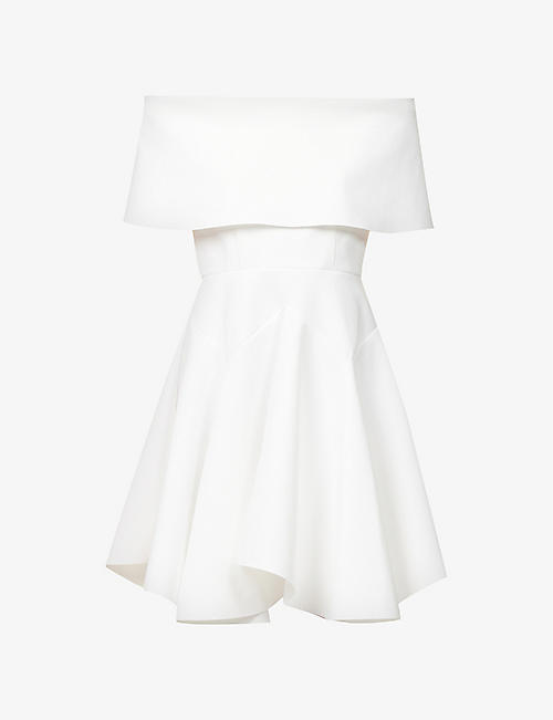 GRETA CONSTANTINE: Neige off-the-shoulder stretch-woven mini dress