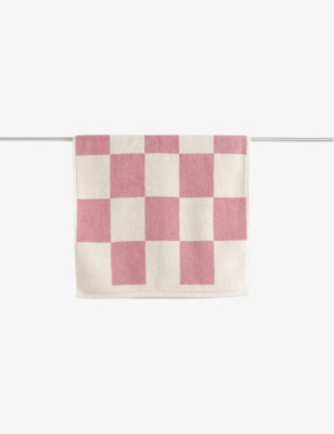 HAY: Check-design cotton hand towel