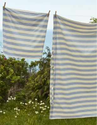 Shop Hay Blue Ete Stripe-print Cotton Duvet Cover