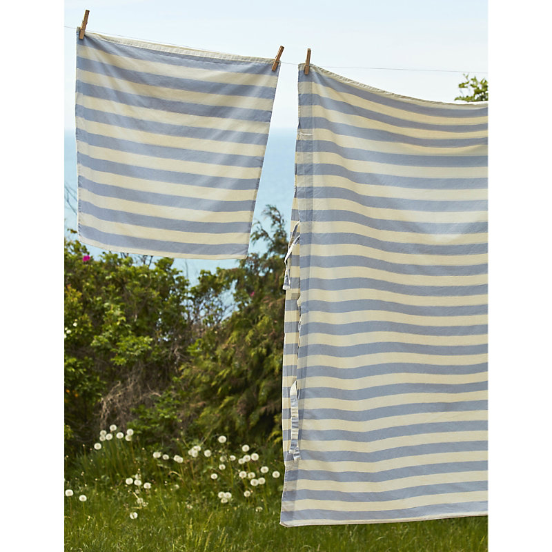 Shop Hay Ete Stripe-print Cotton Duvet Cover In Blue