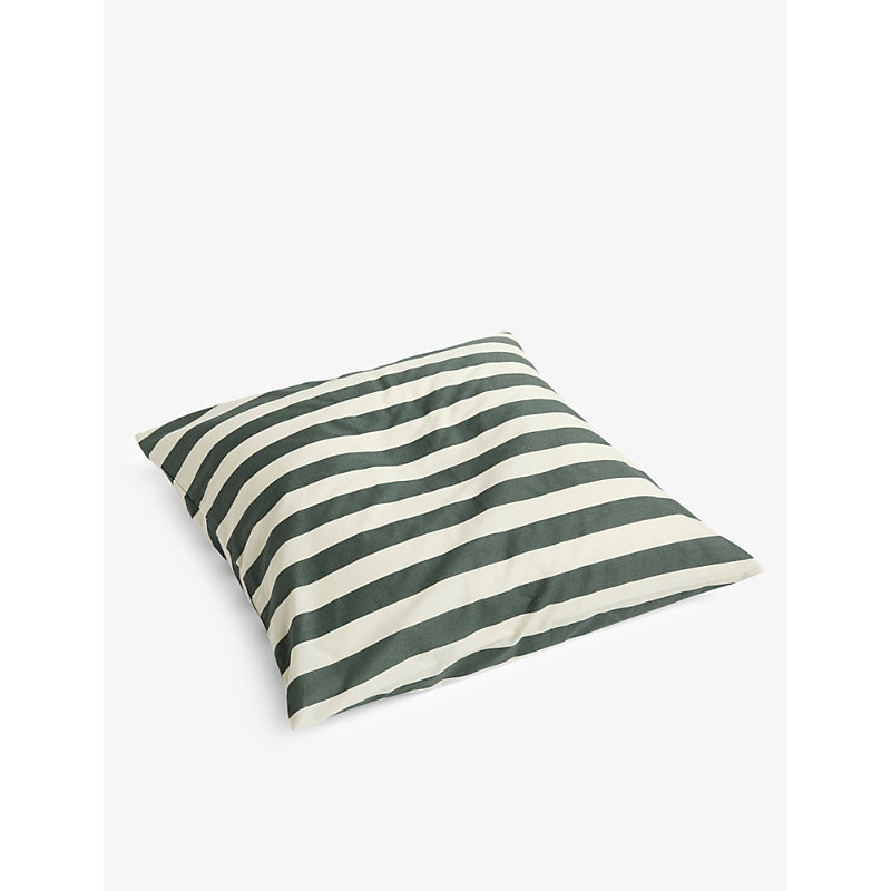 Shop Hay Ete Stripe-print Cotton Duvet Cover In Dark Green