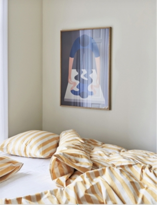HAY: Ete stripe-print cotton duvet cover