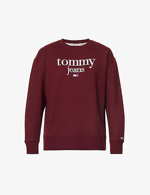 TOMMY JEANS: Logo-embroidered cotton-blend sweatshirt