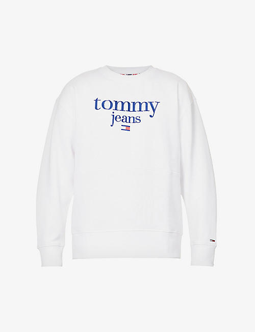 TOMMY JEANS: Logo-embroidered cotton-blend sweatshirt