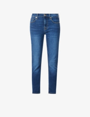 7 FOR ALL MANKIND - B(air) whiskered skinny-leg mid-rise stretch-denim jeans