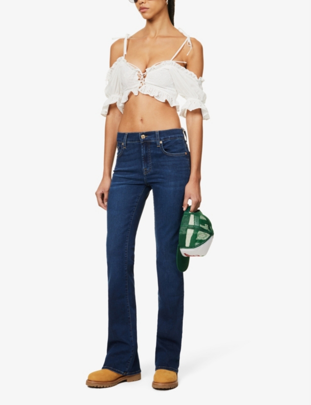 Bootcut mid-rise stretch-denim jeans