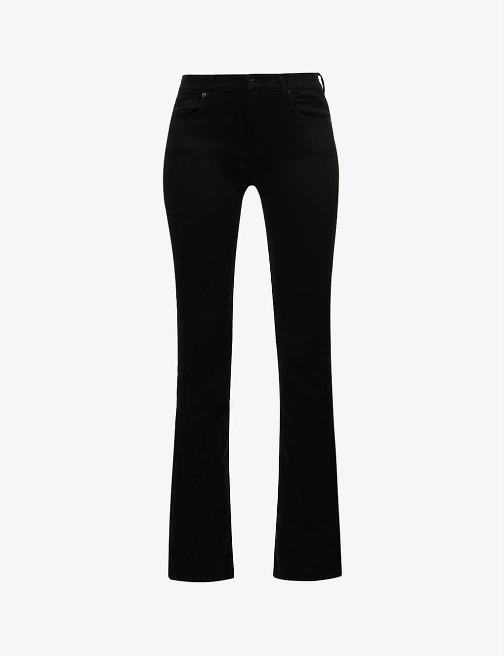Shop 7 For All Mankind Women's Black Blair Bootcut-leg Mid-rise Stretch-denim Jeans