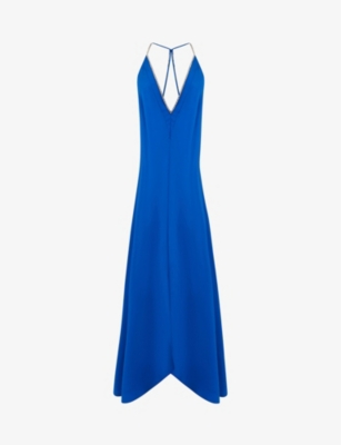 REISS REISS WOMEN'S COBALT BLUE MILA EMBELLISHED MIDI DRESS,57545753