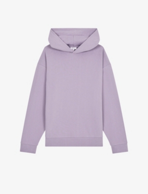 Reiss Mens Lilac Kace Relaxed-fit Cotton-jersey Hoody
