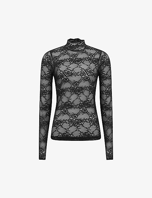 REISS: Shannon sheer lace top