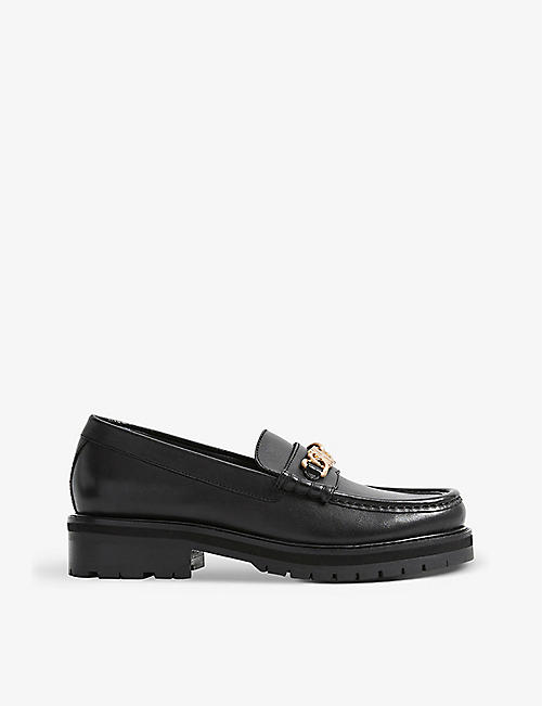 REISS: Charlotte chunky-soled leather loafers