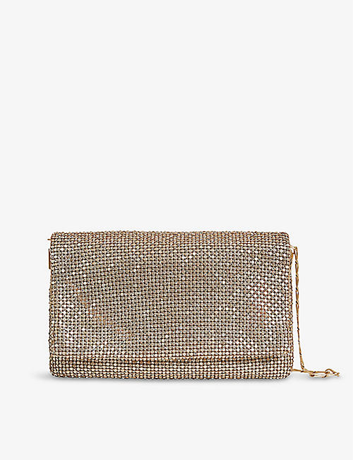 REISS: Charlotte chainmail clutch bag