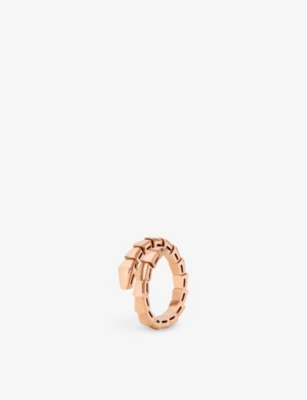 Bvlgari Womens Rose Gold Serpenti Viper 18ct Rose-gold Ring