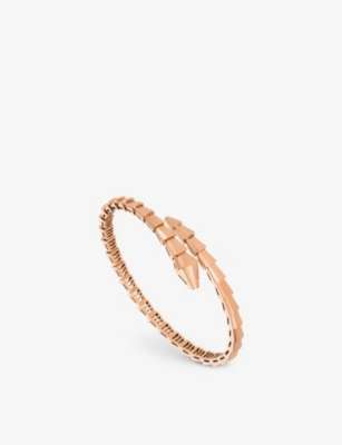 Shop Bvlgari Womens Rose Gold Serpenti Viper 18ct Rose-gold Bangle Bracelet