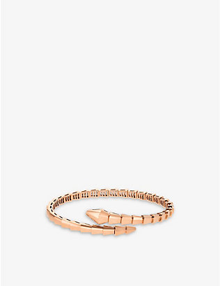 BVLGARI: Serpenti Viper 18ct rose-gold bangle bracelet