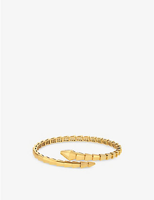 BVLGARI: Serpenti Viper 18ct yellow-gold bangle bracelet