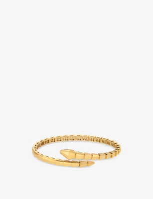 BVLGARI: Serpenti Viper 18ct yellow-gold bangle bracelet