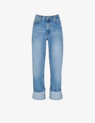 Whistles Authentic Alba Turn Up Jeans In Denim