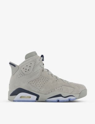 Jordan Air  6 Logo-embroidered Suede High-top Trainers In Magnet Dark Magnet Grey