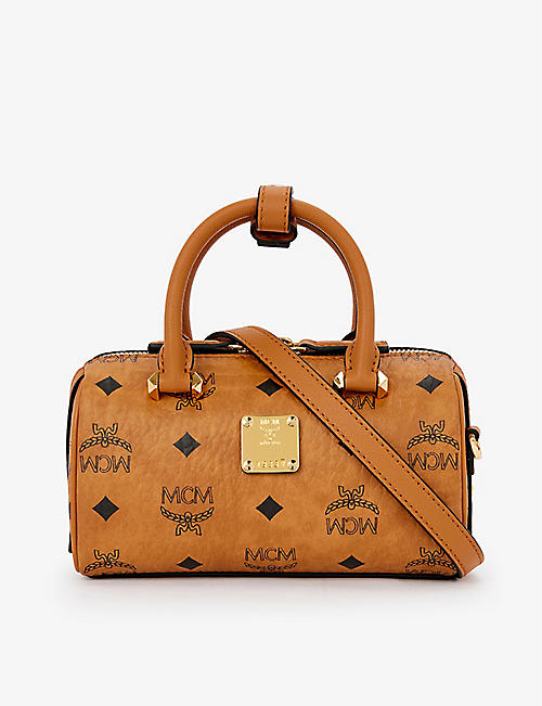 MCM: Boston mini coated-canvas bowler bag