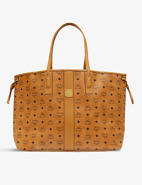 MCM: Liz monogram-print reversible canvas-leather shopper bag