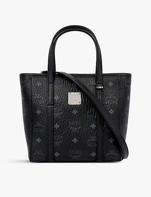 MCM: Toni Visetos mini canvas-leather shopper bag