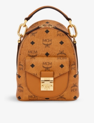 MCM Tracy monogram coated canvas and leather backpack