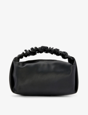 Alexander Wang Scrunchie Mini Satin Shoulder Bag In Black