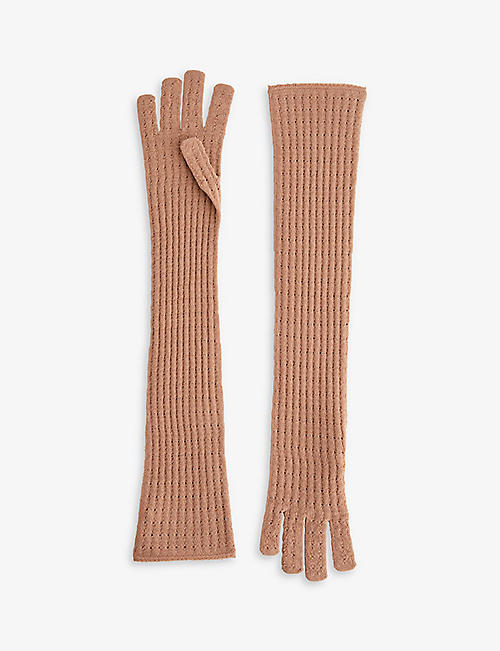 ALAIA: Vienne cut-out pattern woven gloves