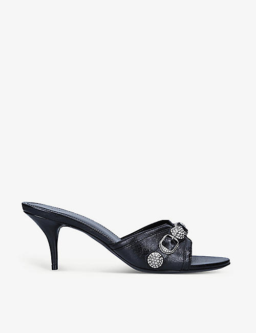 BALENCIAGA: Cagole stud-embellished leather sandals