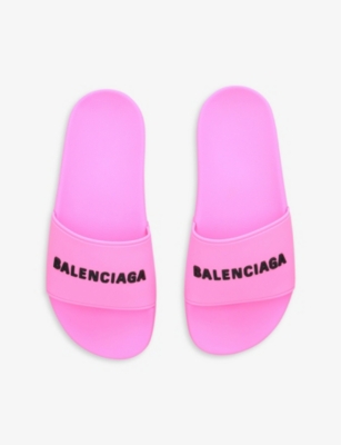 BALENCIAGA Logo-embossed rubber pool sliders