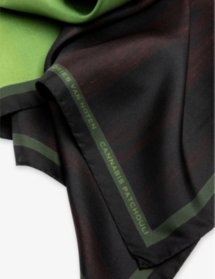 DRIES VAN NOTEN: Graphic-print silk scarf