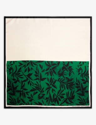 Dries Van Noten Santal Greenery Graphic-print Silk Scarf