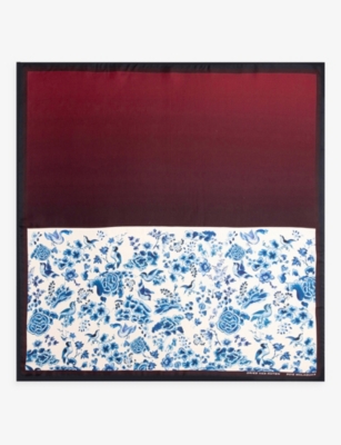 Dries Van Noten Soie Malaquais Graphic-print Silk Scarf In Soie Malaquais