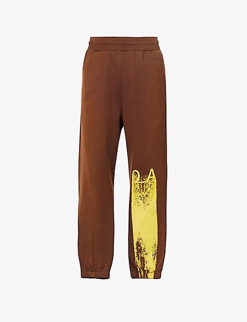 A COLD WALL: Plaster graphic-print relaxed-fit cotton-jersey jogging bottoms