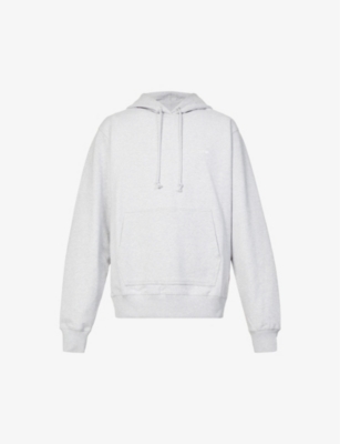 Silver metallic logo-print cotton-jersey hoody