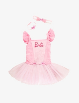 DRESS UP: Barbie sequin-embellished woven dress 3-8 years