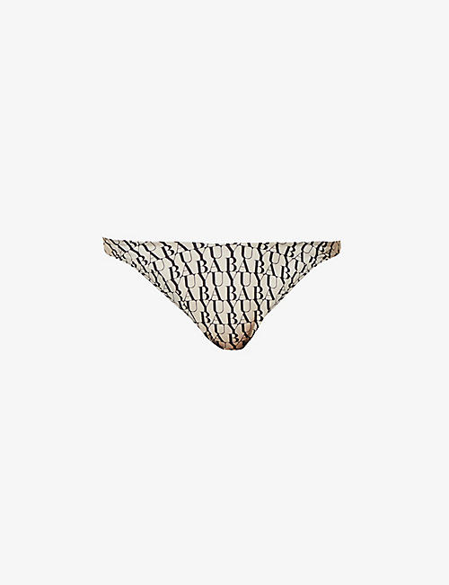 BAYU THE LABEL: Bu logo-print bikini bottoms