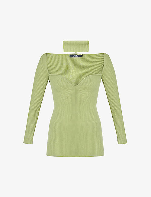 ARCH 4: Amandine sweetheart-neckline cashmere jumper