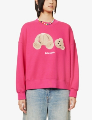 PALM ANGELS Bear-print relaxed-fit cotton sweatshirt