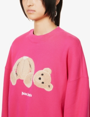 PALM ANGELS Bear-print relaxed-fit cotton sweatshirt