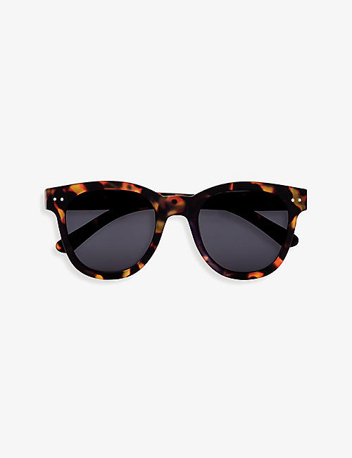 IZIPIZI: Sun #N tortoiseshell trapeze-frame sunglasses
