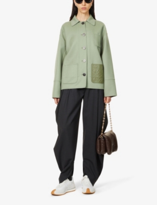 LOEWE Anagram logo-patch wool and cashmere-blend jacket