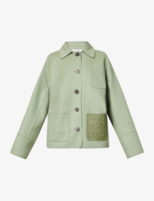 LOEWE Anagram logo-patch wool and cashmere-blend jacket