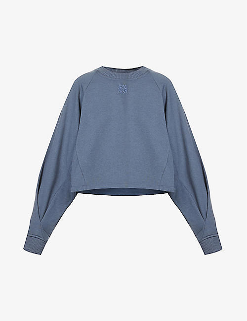 LOEWE: Anagram logo-embroidered cotton sweatshirt