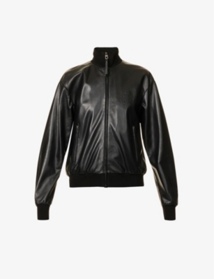 LOEWE Turtleneck cropped regular-fit leather jacket