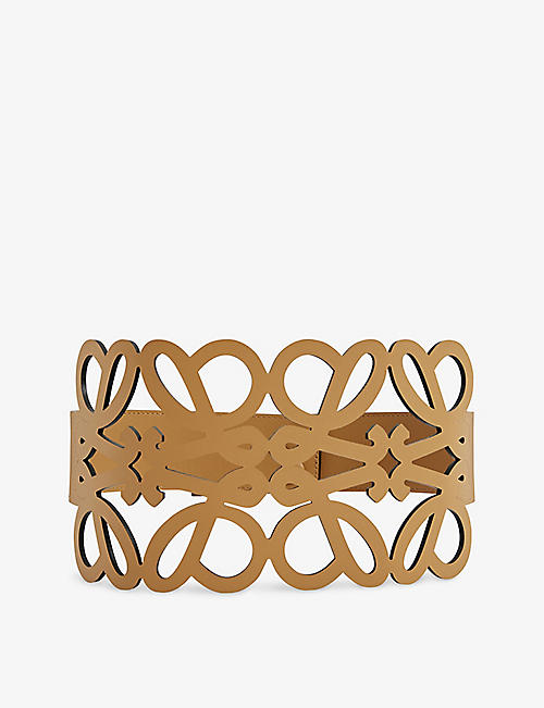 LOEWE: Anagram cut-out leather belt