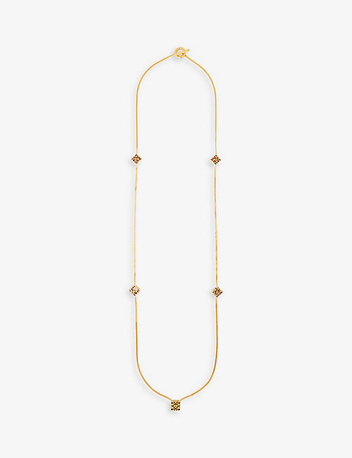 LOEWE: Sautoir 24ct yellow-gold plated sterling silver necklace