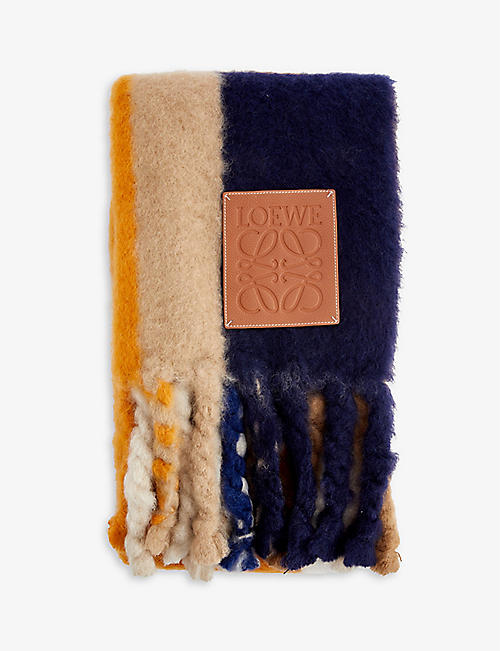 LOEWE: Anagram logo-patch wool-blend blanket